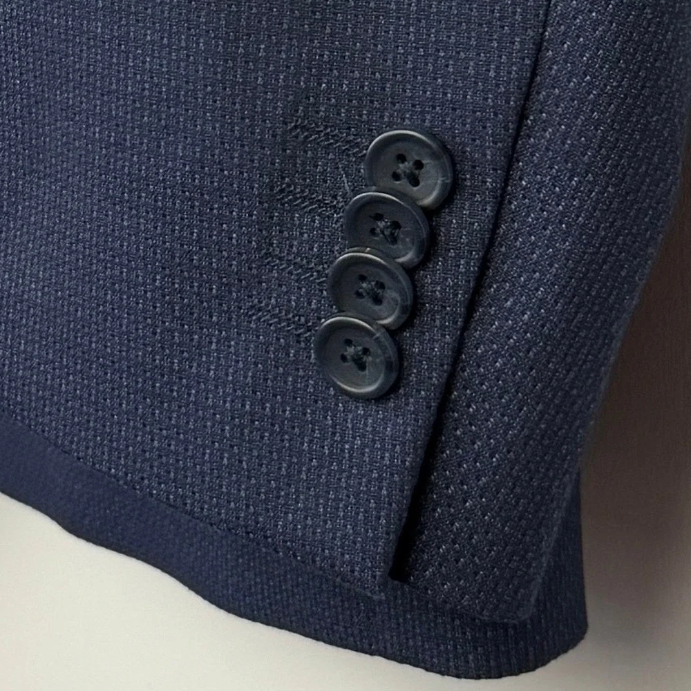 Banana Republic 40L Slim UNSTRUCTURED Stretch Blazer Sport Coat Textured Blue